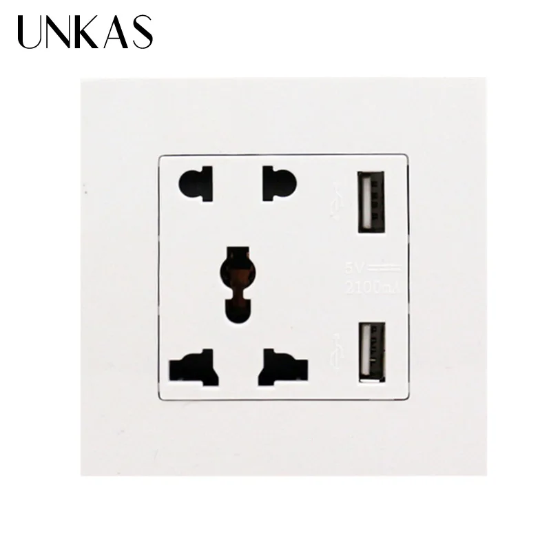 Универсальная настенная розетка с 5 отверстиями USB|Электрические розетки| |