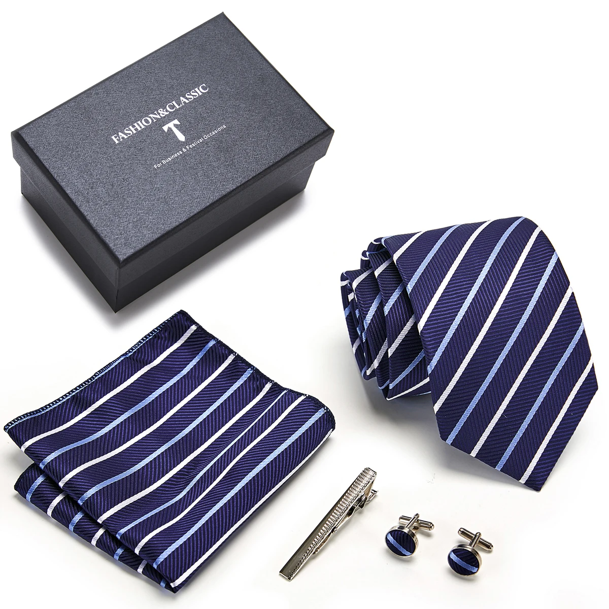 

Vangise Brand Wholesale Mix Colors Silk Wedding Gift Tie Pocket Squares Set Necktie Box Men Suit Accessories Solid Fit Business