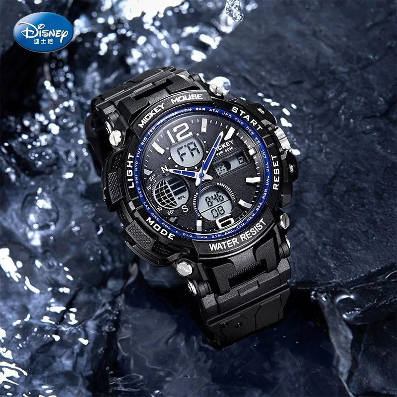 Disney Микки Мышь мужские часы цифровые наручные многофункциональные спортивные