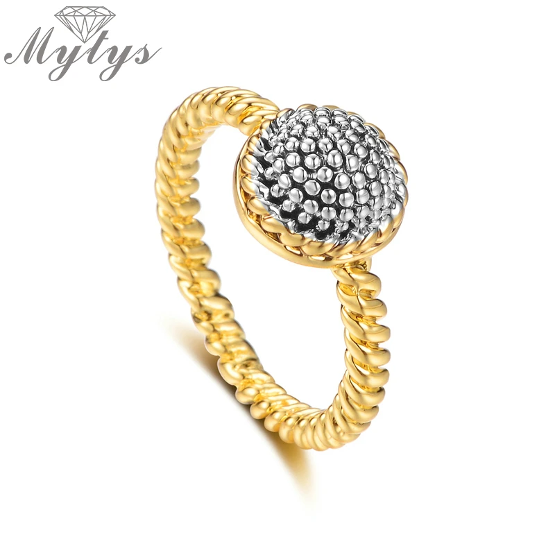 Кольцо Mytys с ручным скручиванием золотого цвета штабелируемое кольцо маленький