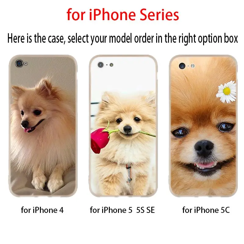 Милый мягкий силиконовый чехол для телефона Pomeranian dogs iPhone 11 Pro 7 8 Plus XR XS Max 4 5 5S SE 6 s