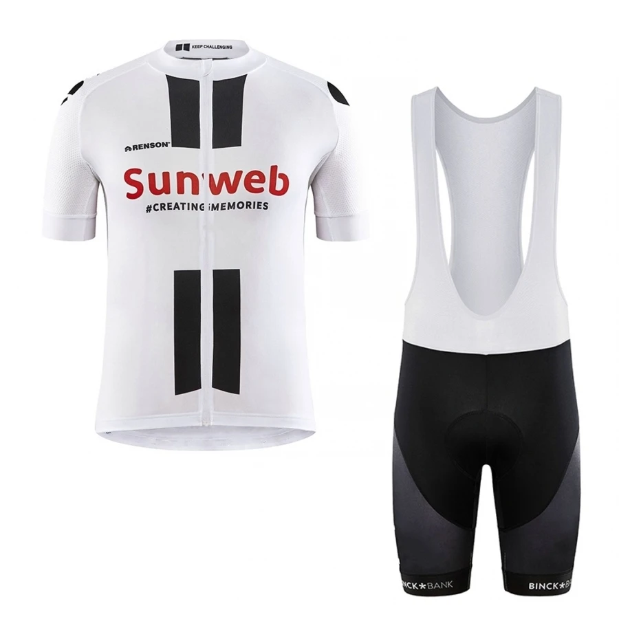2020 Белый Pro Team Sunweb велосипед Велоспорт Джерси комплект летние дышащие спортивные
