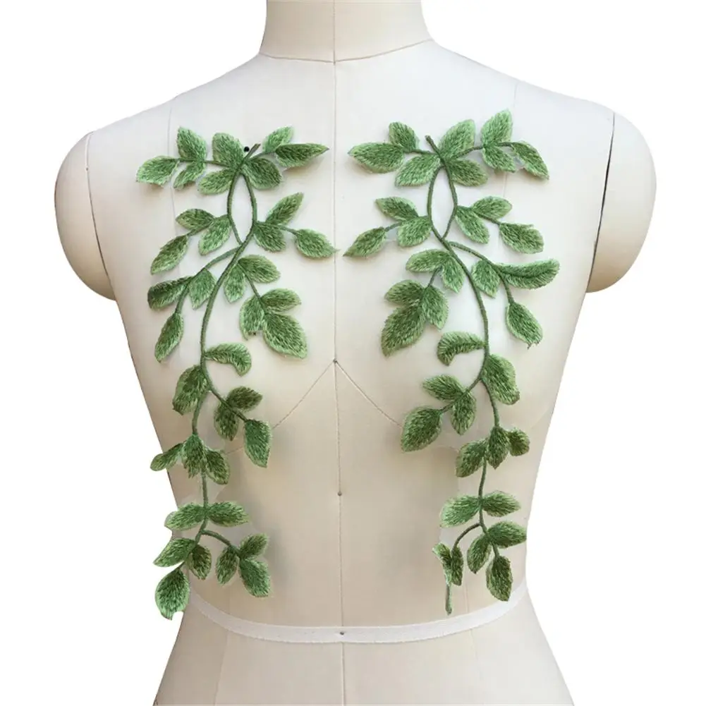 Аксессуары для шитья кружева 2 шт. зеленый вышитый кружевной цветок стикер