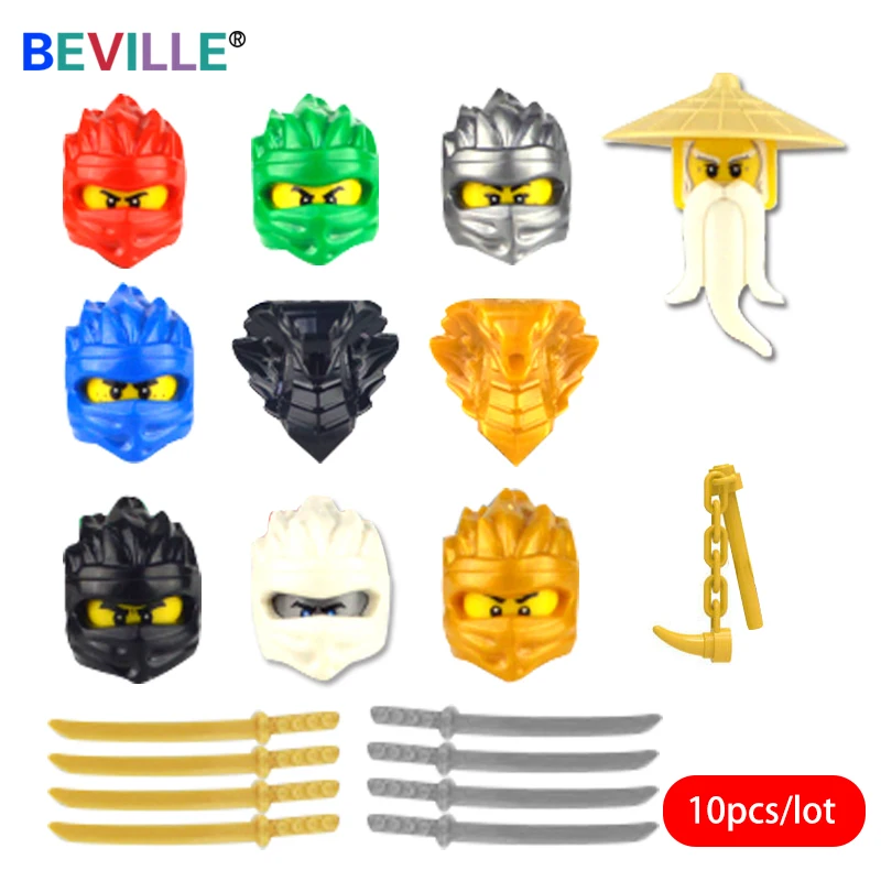 10 шт./лот модель героев ниндзя строительные блоки змеи воин Кай Джей Зейн