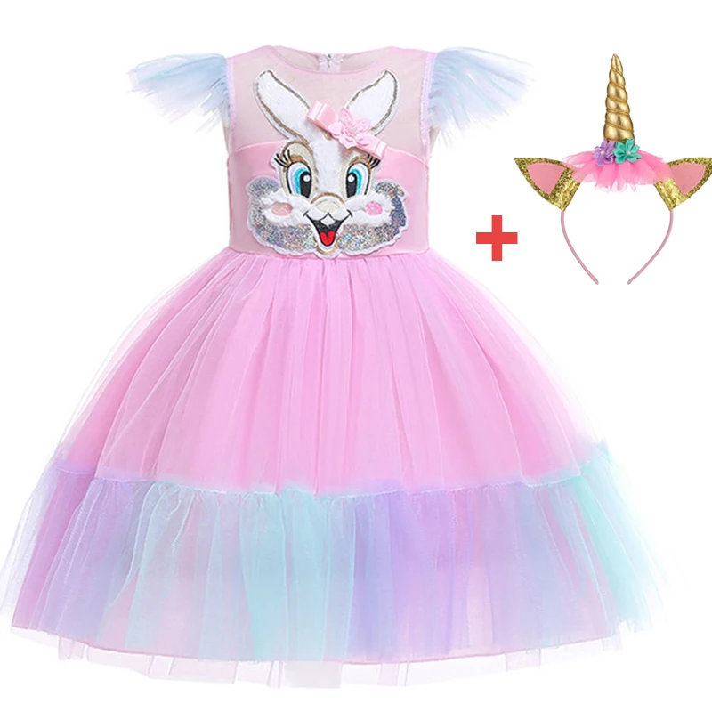 Рождественский Единорог платье для маленьких девочек Платья Для Элегантное