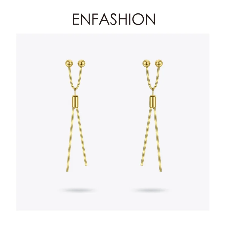 ENFASHION панковские геометрические серьги-гвоздики для женщин, большие объемные длинные серьги-гвоздики, модное ювелирное изделие oorbellen EC1034