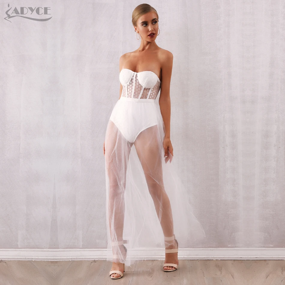 Adyce летнее женское белое Бандажное платье Vestido 2019 сексуальное без рукавов