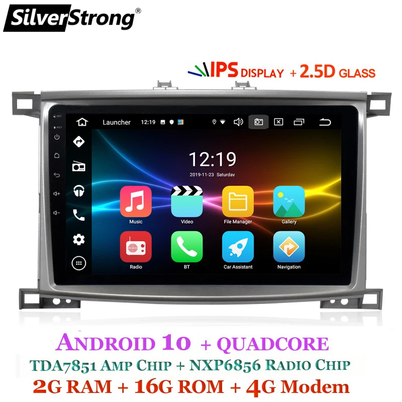 SilverStrong Android10.0 10,1 дюймов LC100 автомобильный DVD навигатор для Toyota Land Cruiser100 LX470 gps ГЛОНАСС land cruiser 4500,4700
