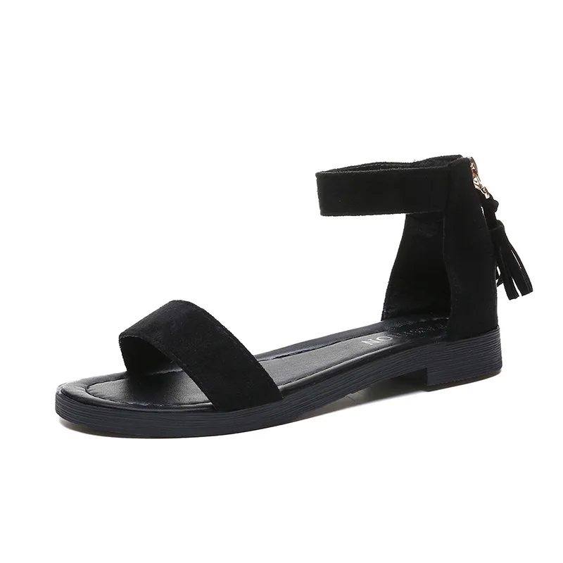 

Женские замшевые босоножки на плоской подошве, Размеры 35, 36, 37, 38, 39, 40, лето 2021