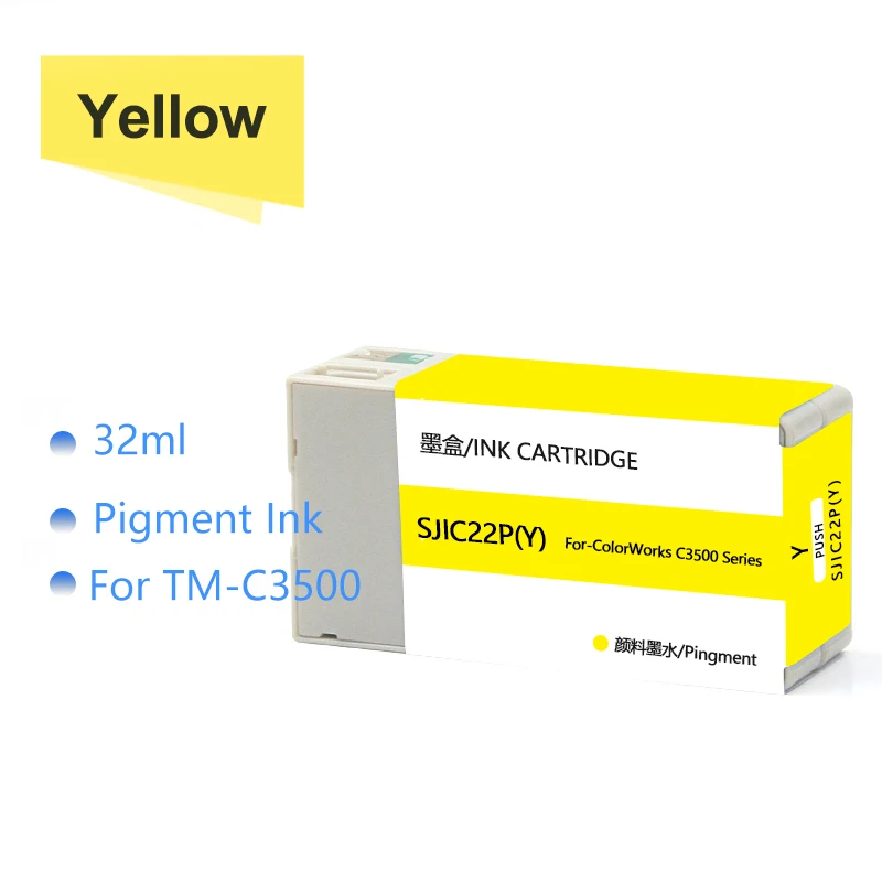 Совместим с картриджем чернил SJIC22P TM-C3500 для принтера Epson Colorworks C3500 пигментными