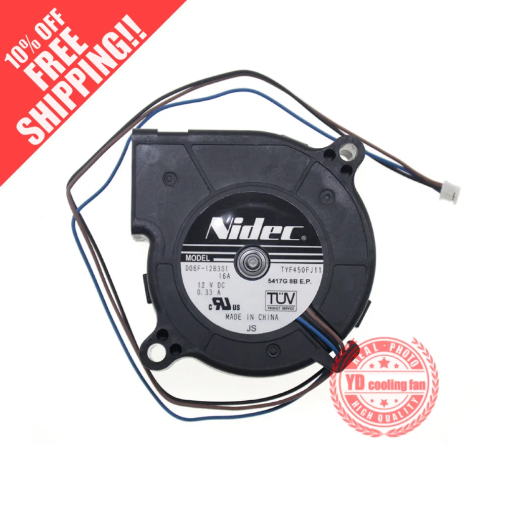 Новый NIDEC D06F 12BS1 08B двойной шарикоподшипник 6025 12V 0.33A проектор Вентилятор