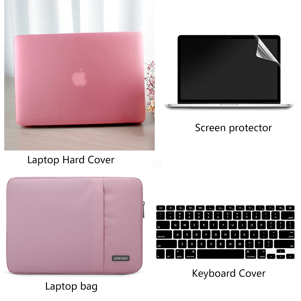 Laptop sleeve case For Apple Macbook Air 11&quot Pro 15 Retina 12'' Frosted Surface Matte Hard Cover Case new 13 touch bar A1706 |