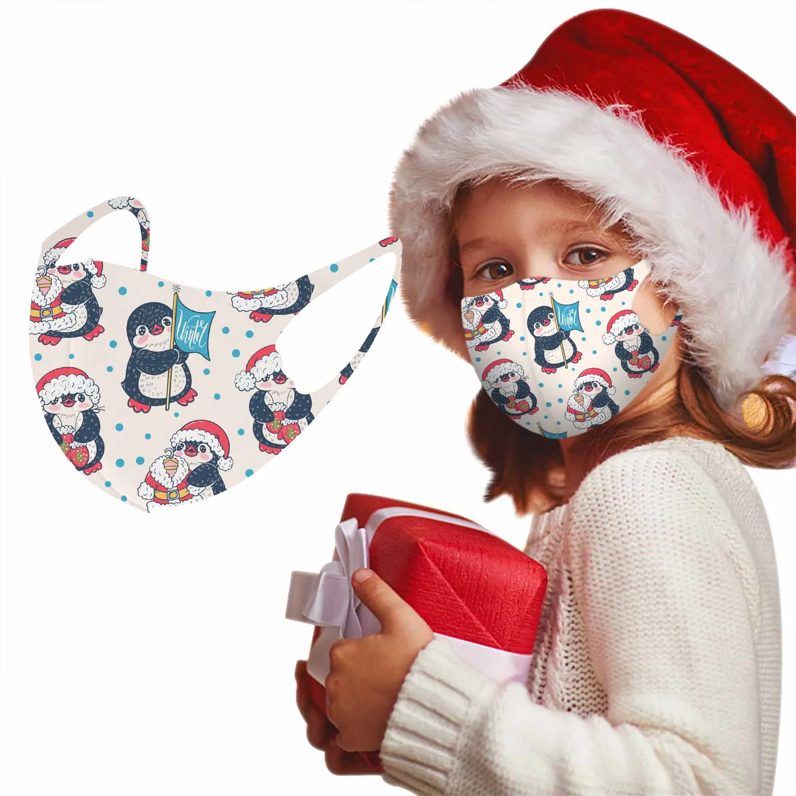 

Children Christmas Cloth Mask Print Sun Protection Is Not A Disposable Fashionable Neutral Washable Mask Mascarilla Reutilizable