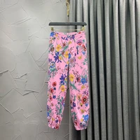 floral print baggy cargo pants women jogger sweatpants casual elastic high waist harem trousers female hip hop streetwear