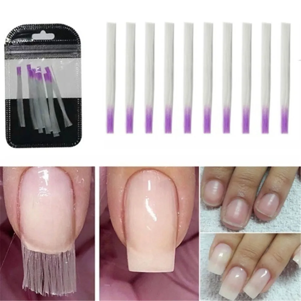 10Pcs Fibernails+1pcs Building Gel Fiberglass for Nail Extension Acrylic Nails Tips Set Manicure Tools