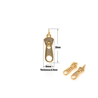 rhinestone pendant zipper accessories metal lock buckle zipper pull strap decoration clothes accessories jewelry supply