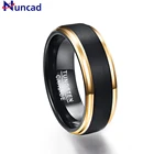 Nuncad классические черные мужские кольца из 100% чистого вольфрама золотого цвета обручальное кольцо для свадьбы Бесплатная доставка