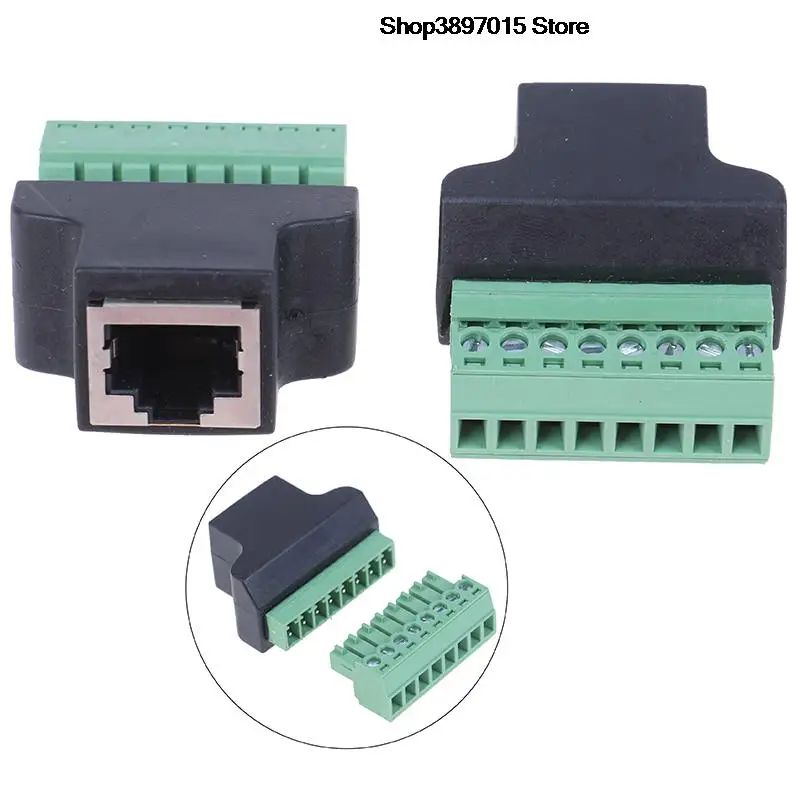 

RJ45 Female To Screw Terminal 8 Pin Connector With Shielded Socket 8P Network Port Adapter Ethernet Cable Extender Connection