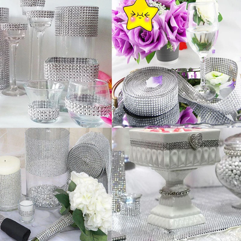 10 ярдов 24 ряда Стразы сетка отделка стразы s одеяло страз чашка цепь для DIY
