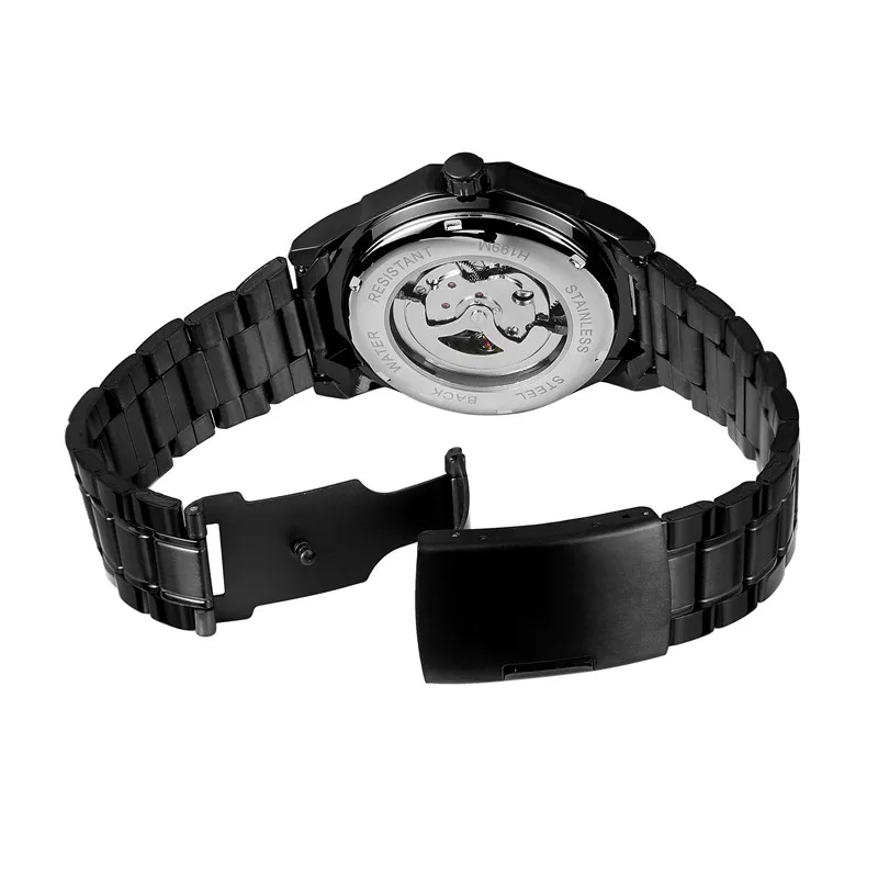 

Winner Top Brand Blue 3D Design Transparent Skeleton Dial Hollow Mens Watch Luxury Automatic Fashion Mechanical wrist watch