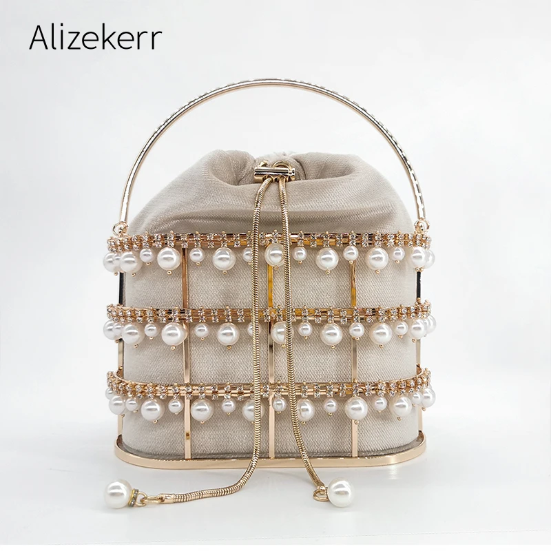 Жемчужным бисером вечерний клатч для женщин Роскошные Дизайнерские стразы