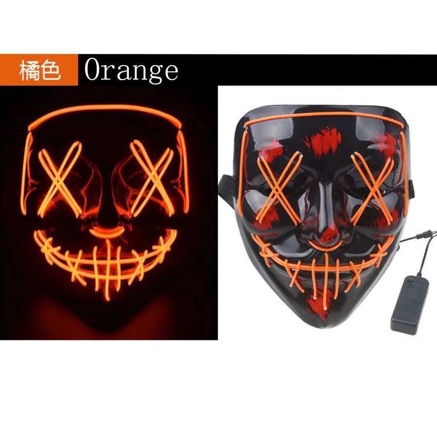 Украшение для Хэллоуина светящаяся светодиодная маска с V-образным вырезом