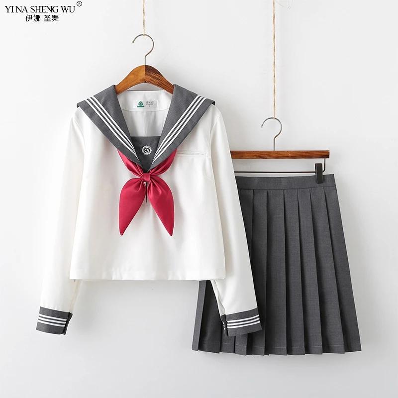 

New School Uniforms JK Japanese Sailor Uniform Anime Cosplay Costume Shirt Pleated Skirt Sets Design for Teenage Girls Students