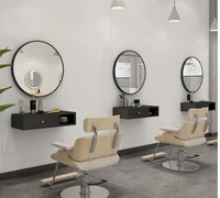 aluminum frame barber shop mirror beauty salon shop mirror integrated round single mirror hair salon mirror wall mirror