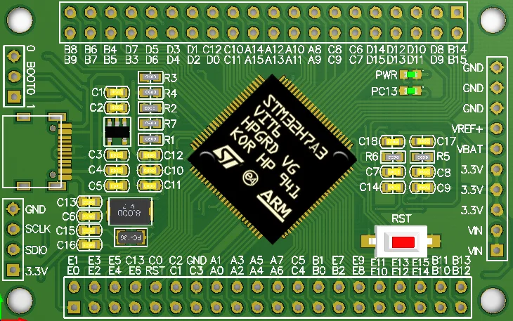 

STM32H7A3VIT6 Single-chip Microcomputer H7 Core Board Large-capacity Development 100PIN Evaluation Board USB