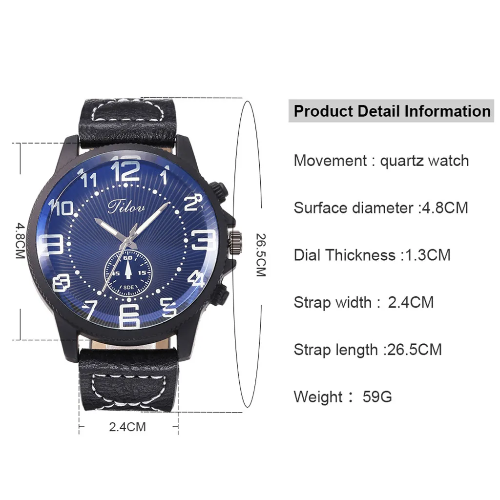 Мужские часы JILOU модные мужские женские с арабскими цифрами циферблатом кожаным