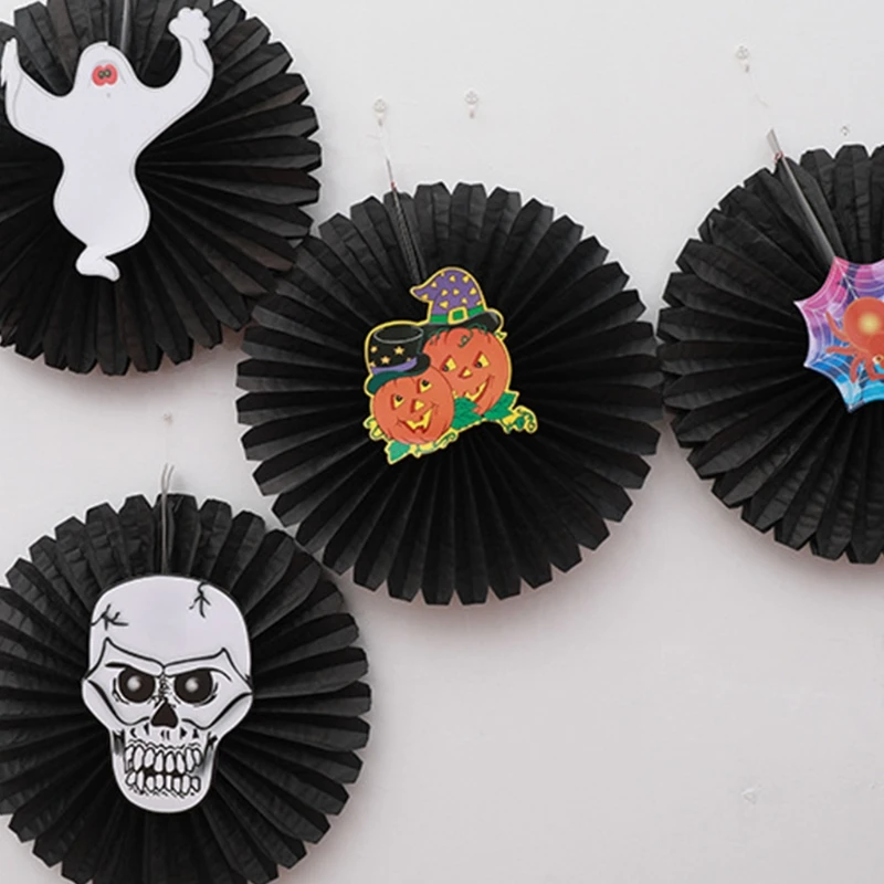 

Бумажные веерообразные украшения для Хэллоуина «сделай сам» подвесная фотобудка реквизит декор для праздника дня рождения