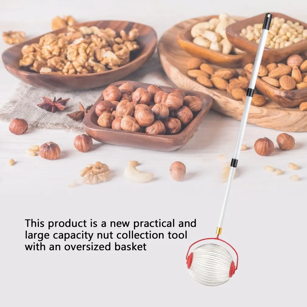Cosechadora de nueces de aleaci&oacute;n de aluminio retr&aacute;ctil para jard&iacute;n, recolector de frutas, herramienta familiar, novedad-3