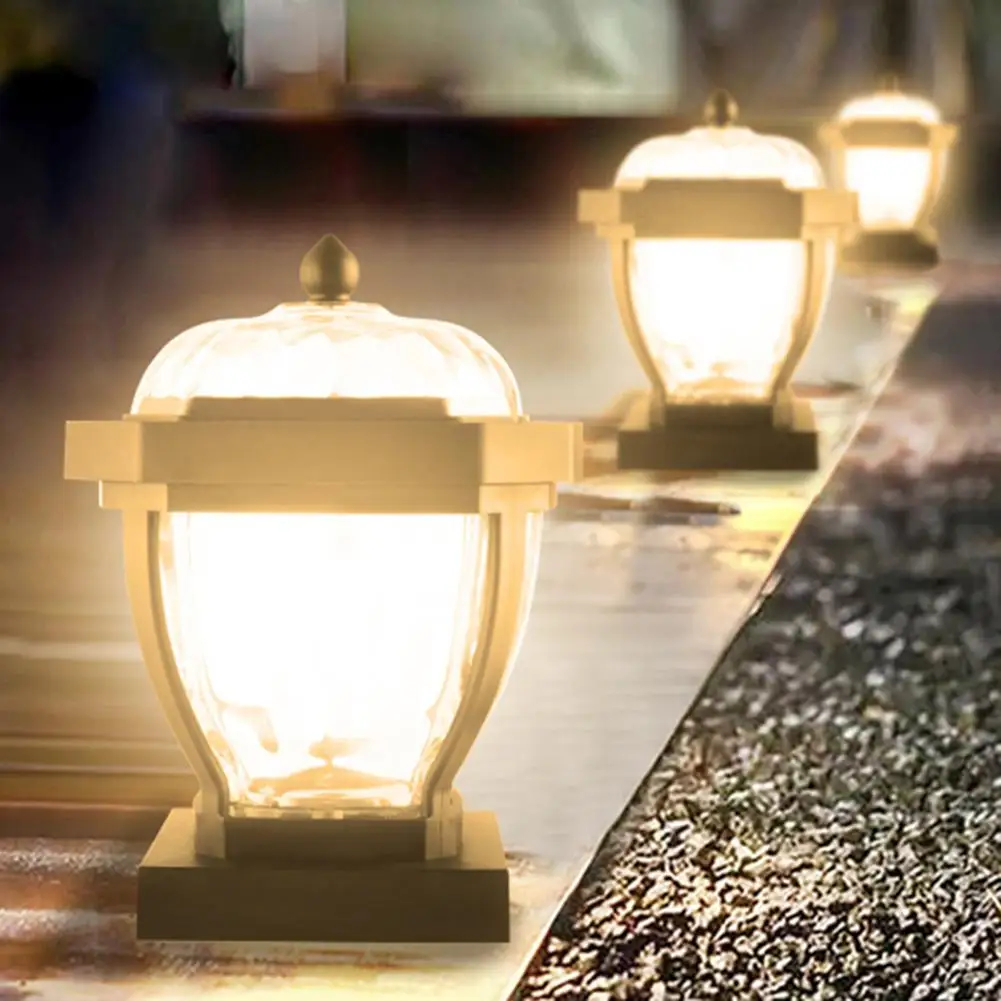 

ABS PVC Solar Energy LED Pillar Lamps Waterproof Antirust White Warm Light for Garden Lawn Optical Sensing Lamp