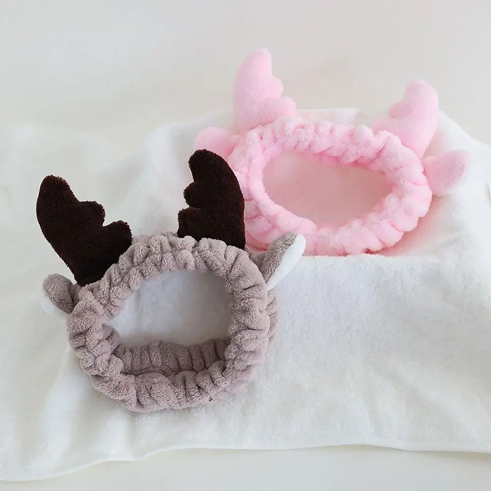 Женский милый рога дизайн удобный мыть лицо Bathe волосы держатель эластичный