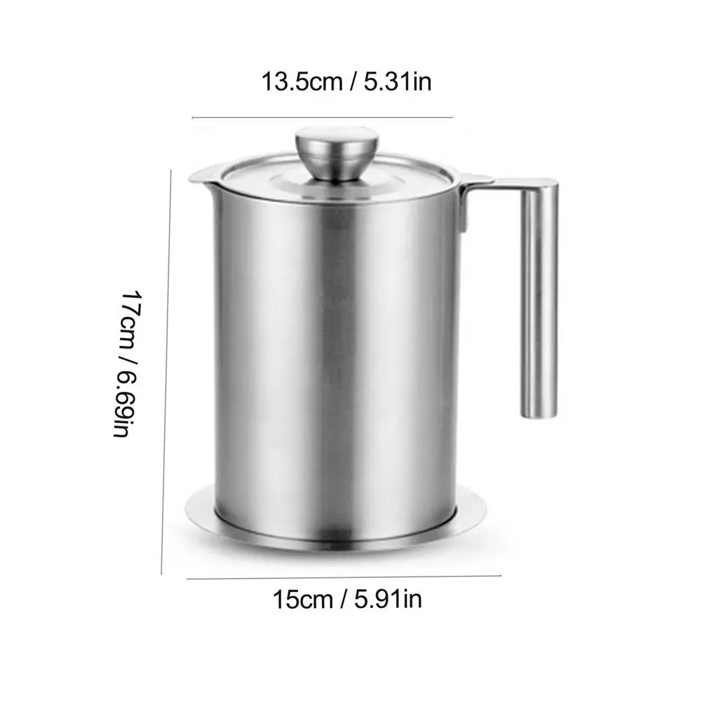 

Grease Strainer and Container Stainless Steel Oil Storage Can