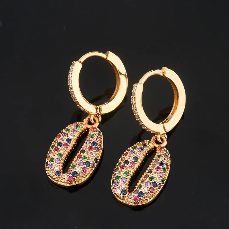 Роскошные висячие серьги OMYFUN смешанных цветов CZ микро паве для свадебной