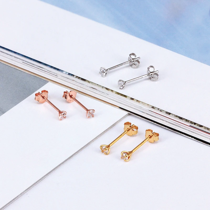 Серьги-гвоздики женские из серебра 925 пробы с фианитами | Украшения и аксессуары