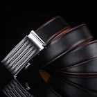 Мужской ремень из натуральной воловьей кожи с автоматической пряжкой, 3,5 см