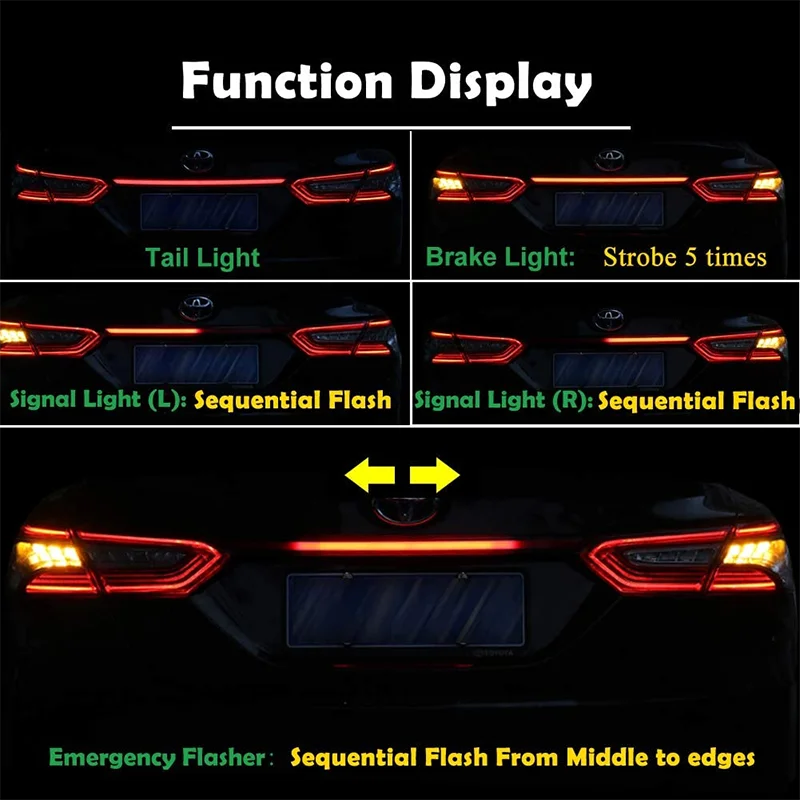 iJDM Car LED For 2018-up Toyota Camry Center Trunk Lid One-Piece Rear Taillight Bar ail Brake &ampRear Fog Lamps Turn Lights Red |