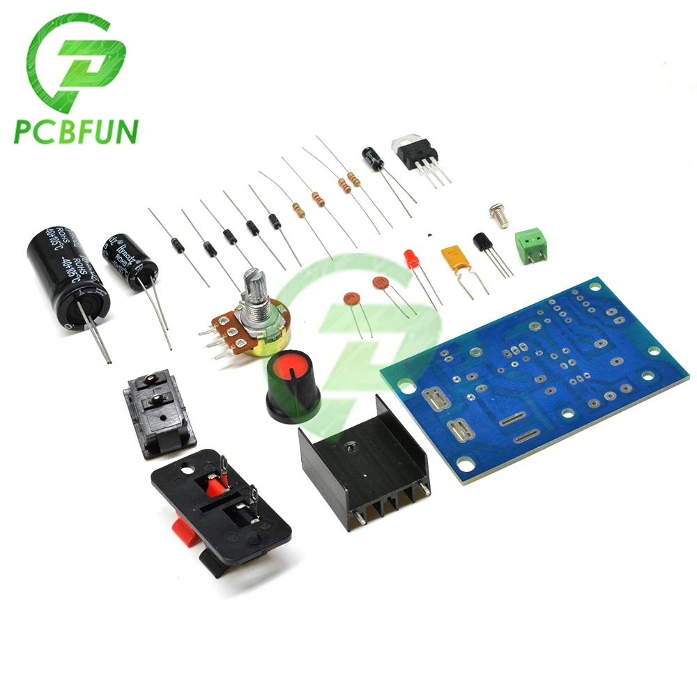 Набор для сборки LM317: модуль понижающего напряжения с регулируемым регулятором напряжения, переключаемым предохранителем, электролитической платой источника питания, 3В включено.