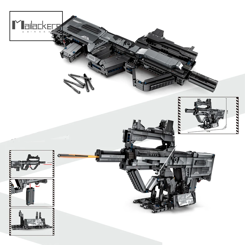 

Mailackers Police Weapon Military Gun Series The Wandering Earth Type 95 Assault Rifle Building Blocks Model Toys Children Gift