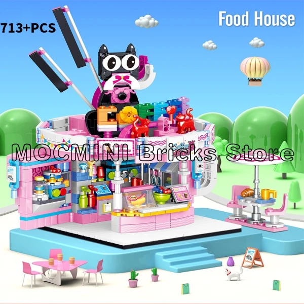 Конструктор креативный уличный вид дом для еды суши горячий горшок Ресторан Кафе