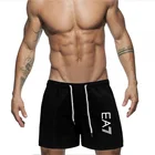 Новинка 2021, мужские пляжные шорты, быстросохнущие мужские летние шорты 2 в 1 для плавания и фитнеса, шорты для тренировок