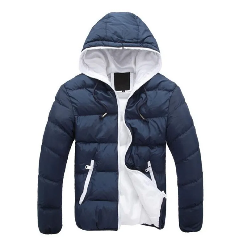Мужская куртка на молнии Повседневная Утепленная стеганая с капюшоном мужская и