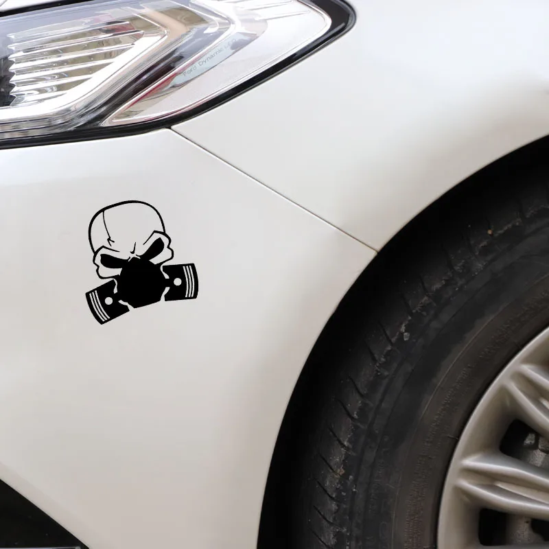 15 см х вырезанная череп фотонаклейки Стайлинг автомобиля черный/серебристый