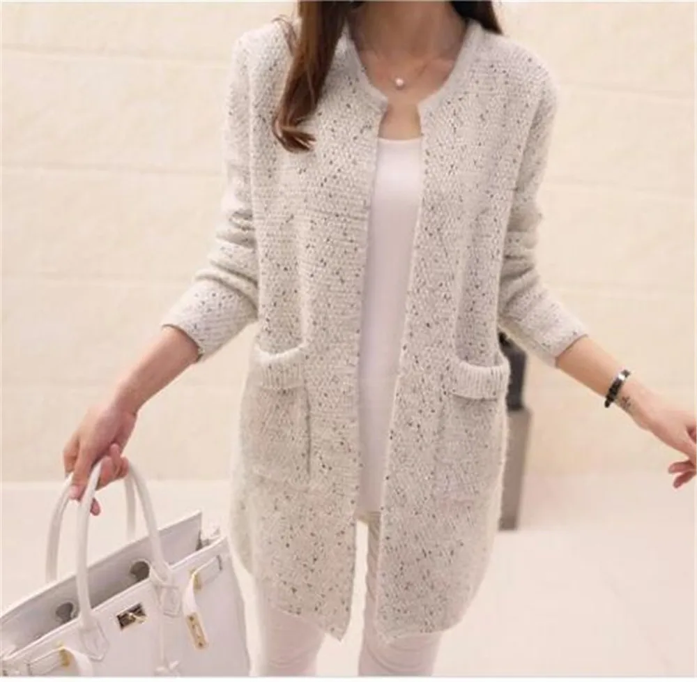 2020 Hot Women Spring Autumn Long Cardigan Sweater Coat Female Fashion Sleeve Crochet Girl Knitted Jacket Tops |