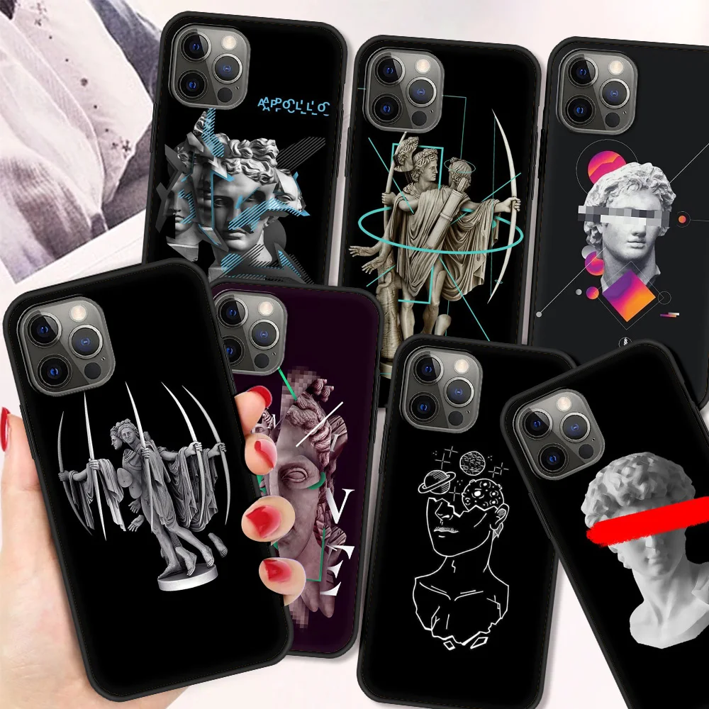 

Plaster Statue David Aesthetic Art Shockproof Case For iPhone 13 12 11 Pro Max 8 7 Plus Funda Cover For iPhone X XS Max XR Shell