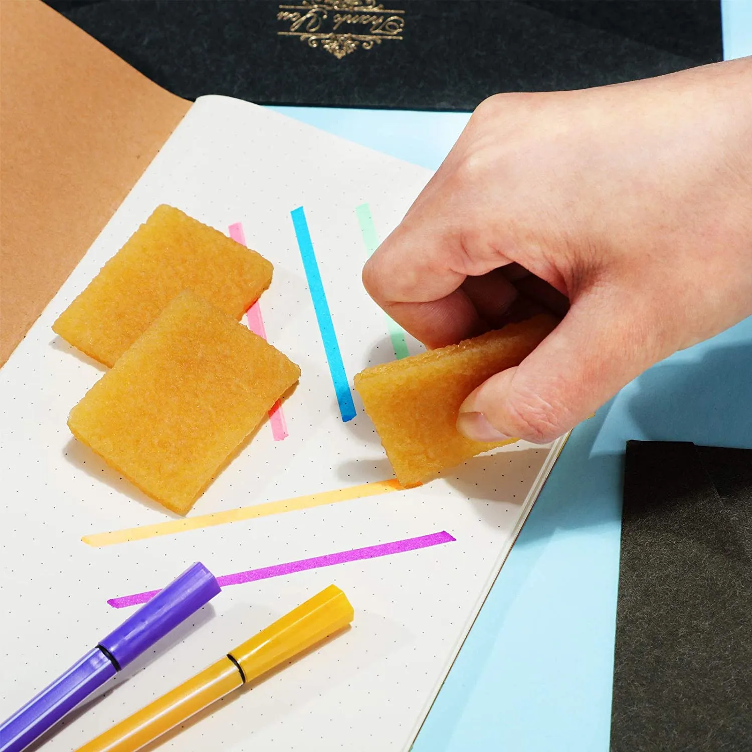 

6pc Skateboard Sandpaper Eraser Residual Glue Remover Used To Remove Adhesives Compact Easy To Carry And Reusable