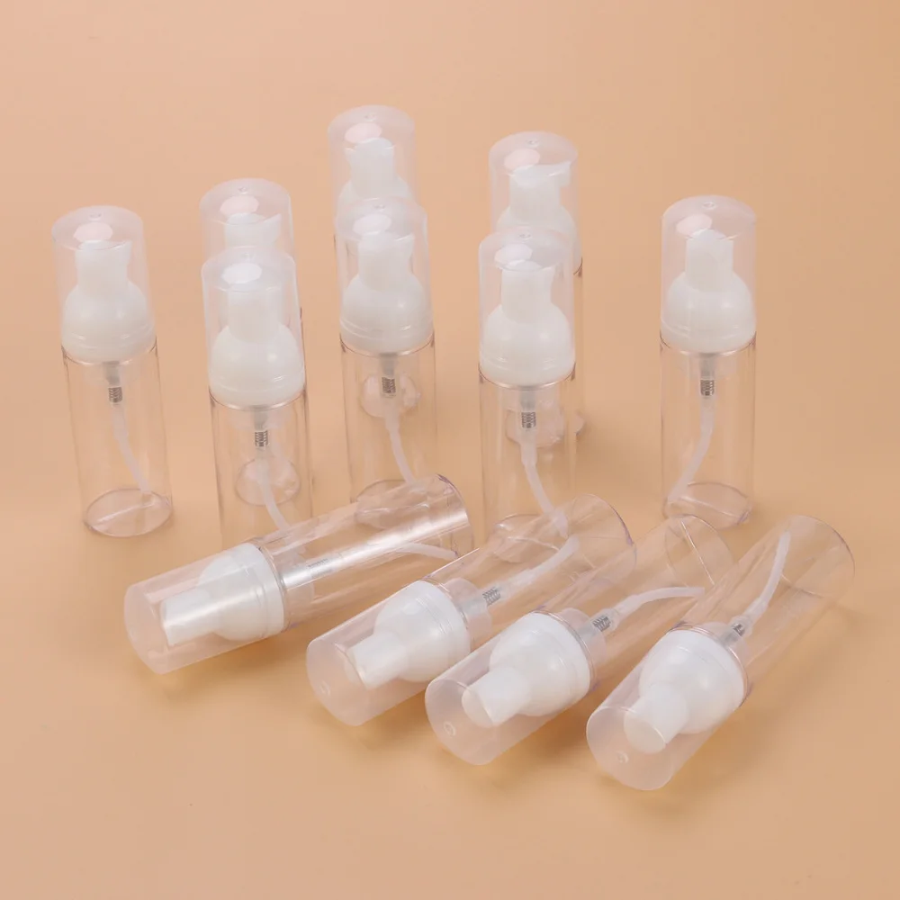 

12pcs 60ML Pump Bottle Foaming Bottle Cosmetic Dispenser for Shampoos Facial Cleanser Liquid Soap (Transparent)