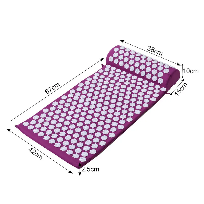 

Non-slip Rose Spike Massage Acupressure Yoga Mat Pillow Set Relieve Stress Pad Sciatic Back Neck Pain Massage Mat